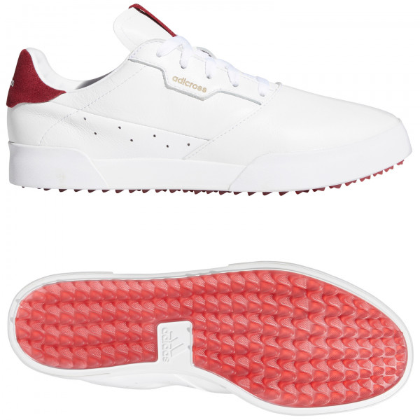 Adidas Adicross Retro Herren Golfschuhe, Weiß / Rot