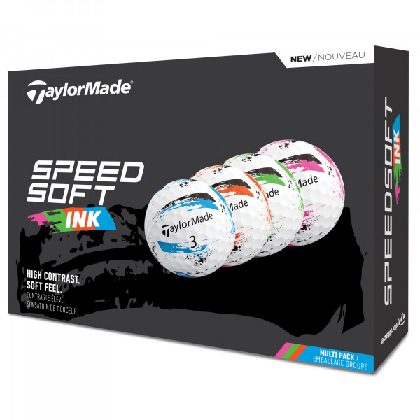 Taylor Made 2025 SpeedSoft INK Golfbälle, Multi-Color, 12 Stück