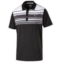 Puma Golf Key Stripe Herren Polo, Schwarz / Weiß