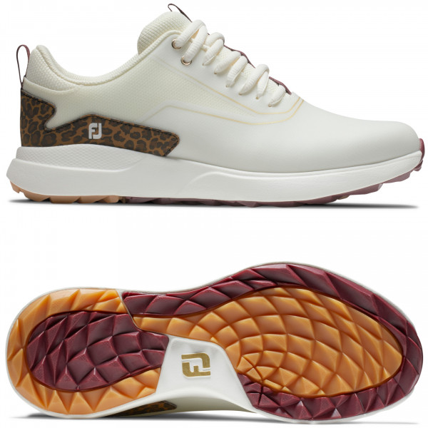 FootJoy Performa Damen Golfschuhe, Cremeweiß / Leo