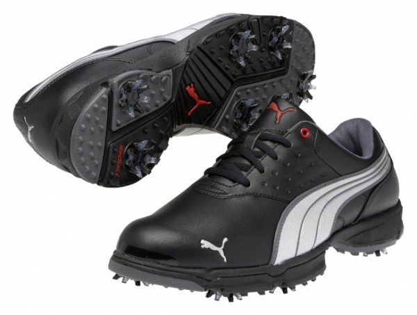 Puma AMP Sport Herren Golfschuhe, Schwarz / Silber