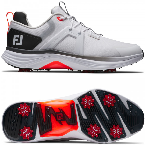 FootJoy Hyperflex 2025 Herren Golfschuhe, Weiß / Schwarz / Rot