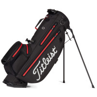 Titleist 2022 Players 4+ StaDry Waterproof Standbag, Schwarz / Rot