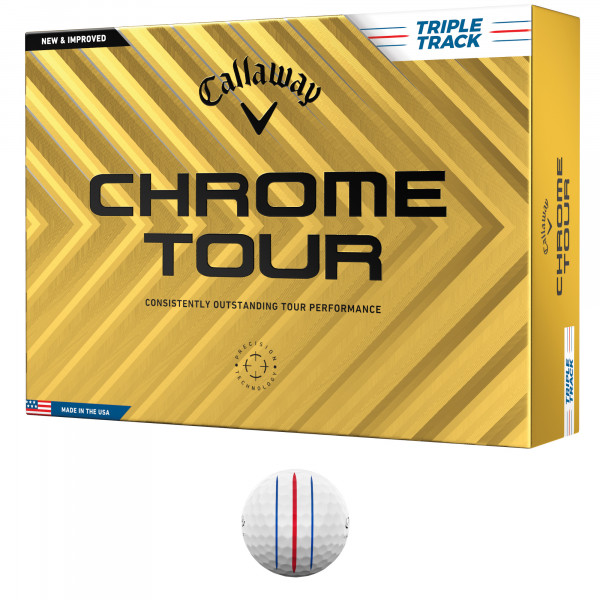 Callaway 2025 Chrome Tour Golfbälle, Triple Track, 12 Stück