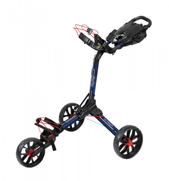 Bag Boy NITRON Auto-Open 3-Rad Golftrolley, Navy / Rot