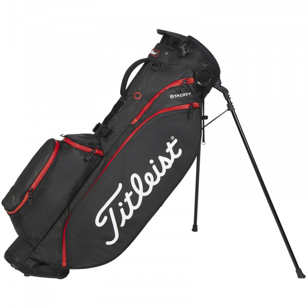 Titleist Players 4 StaDry 2025 Waterproof Standbag, Schwarz / Rot