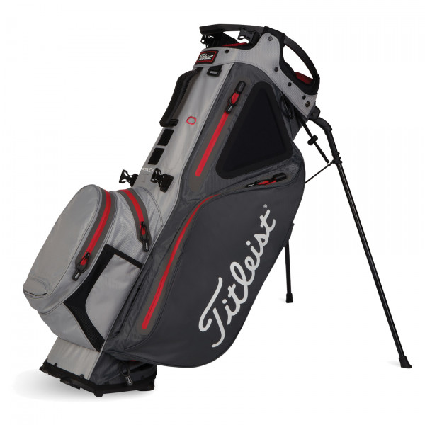 Titleist 2025 Hybrid 14 StaDry Waterproof Standbag, Grau / Rot