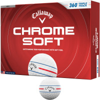 Callaway 2026 Chrome Soft Golfbälle, 360 Triple Track, Weiß, 12 Stück