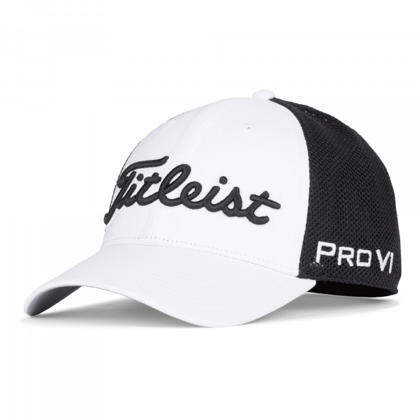 Titleist Tour Performance Mesh Herren Cap, Weiß / Schwarz