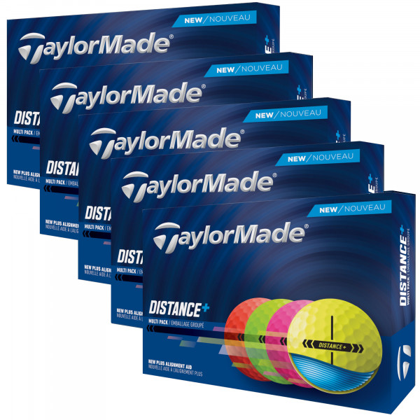 Taylor Made 2025 Distance+ Golfbälle Multi Color, Vorteilspack, 60 Stück