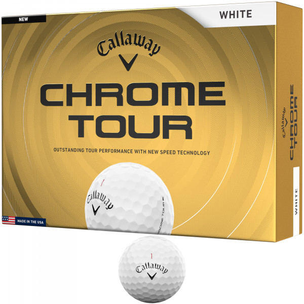 Callaway 2026 Chrome Tour Golfbälle, Weiß, 12 Stück