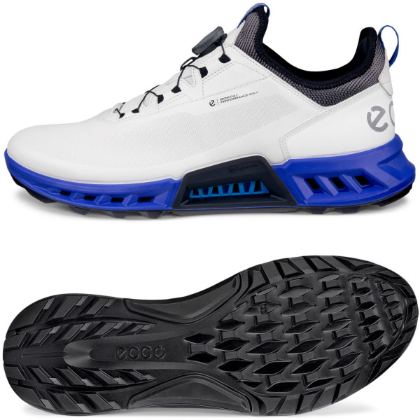 Ecco Biom C4 GTX BOA 2025 Herren Golfschuhe, Weiß / Blau