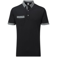 FootJoy Smooth Pique Herren Polo Shirt, Schwarz / Grau