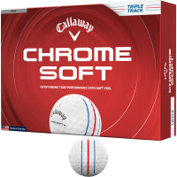 Callaway 2026 Chrome Soft Golfbälle, Triple Track, Weiß, 12 Stück