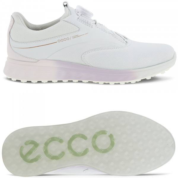 Ecco S-Three GTX BOA 2024 Damen Golfschuhe, Weiß / Rosa