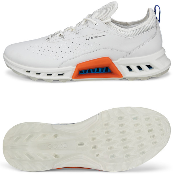 Ecco Biom 2025 C4 GTX Herren Golfschuhe, Weiß / Blau / Orange