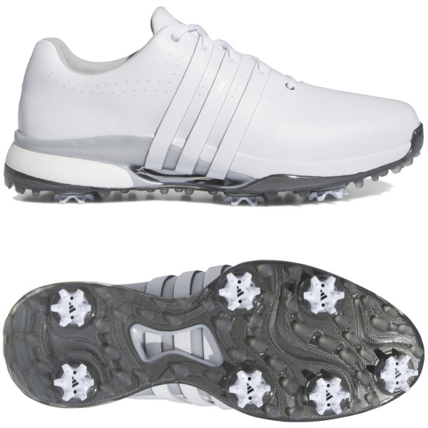 Adidas 2025 Tour 360 Herren Golfschuhe, Weiß / Silbergrau