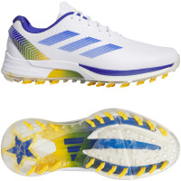 Adidas Adizero ZG Herren Golfschuhe, Weiß / Blau / Gelb