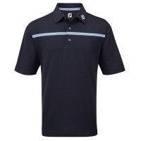 FootJoy Stretch Pique Herren Streifen Polo Shirt, Navy