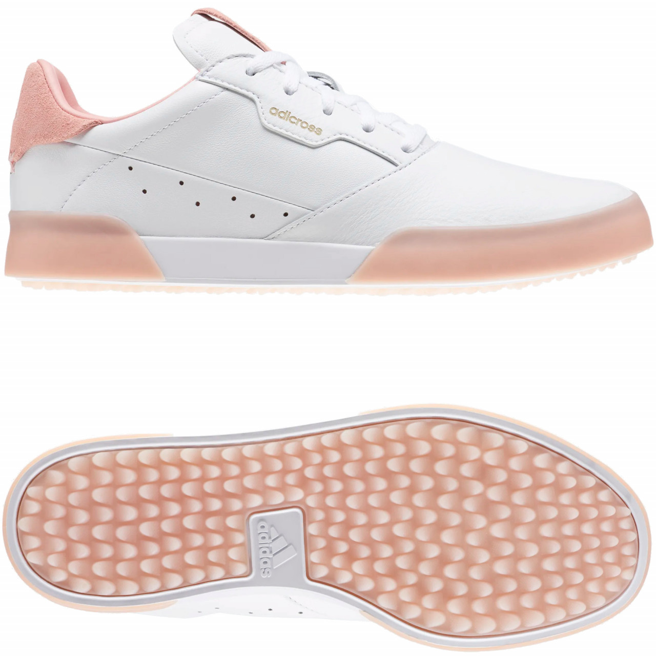 Adidas Adicross Retro Damen Golfschuhe, Weiß / Pink Adidas Adicross Retro Damen Golfschuhe, Weiß / Pink