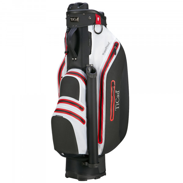 TiCad QO 9 Premium Waterproof Cartbag, Schwarz / Weiß / Rot
