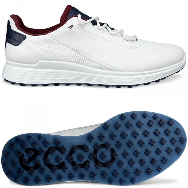 Ecco 2026 S-Casual Herren Golfschuhe, Weiß / Blau / Rot