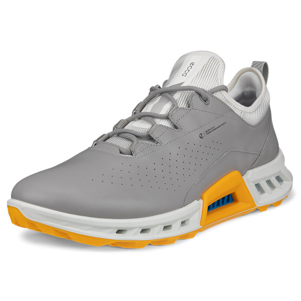 Ecco 2025 Biom C4 GTX Herren Golfschuhe, Grau / Weiß / Orange