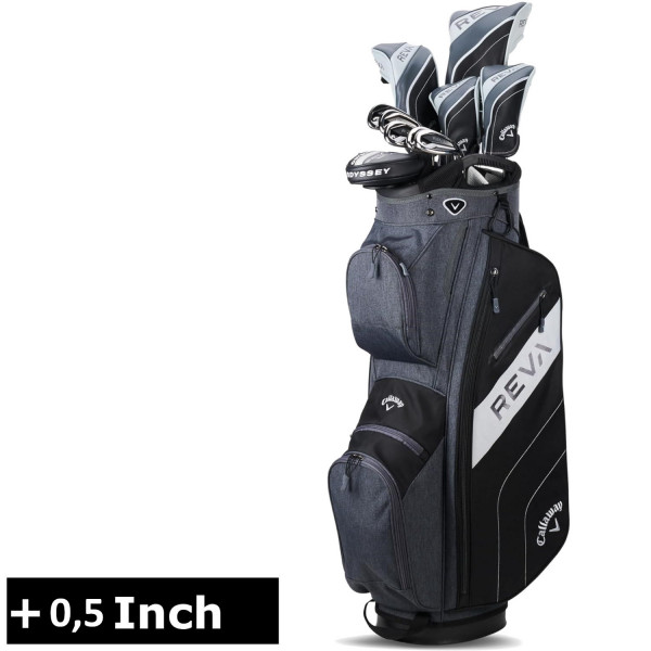 Callaway REVA 2025 Damen Komplettset / Golfset, Schwarz, Rechtshand, +0,5 inch länger