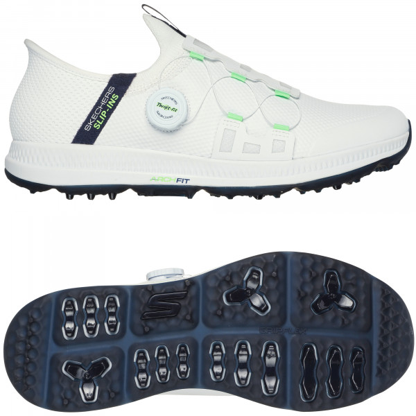 Skechers 2025 Elite 5 Twist Slip In Herren Golfschuhe, Weiß