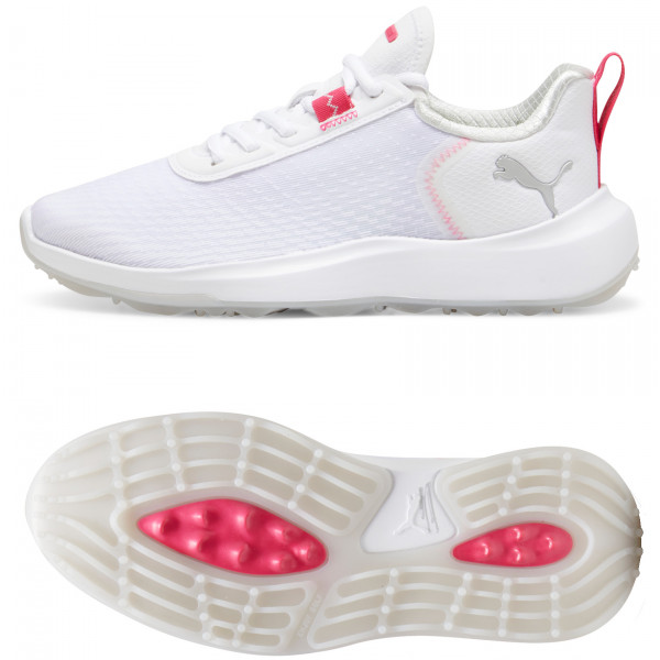 Puma Fusion Crush Sport Damen Golfschuhe, Weiß / Pink