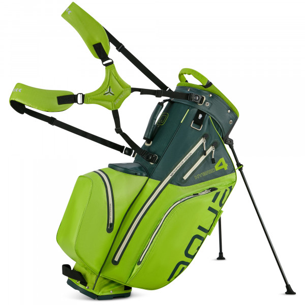 Big Max Aqua Hybrid 4 Waterproof Standbag, Forest Green / Lime