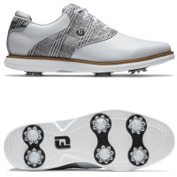 FootJoy Traditions Damen Golfschuhe, Weiß / Schwarz gemustert