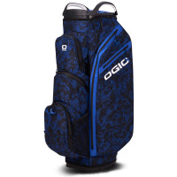 Ogio 2024 All Elements Silencer Waterproof Cartbag / Golfbag, Blue Floral Abstract