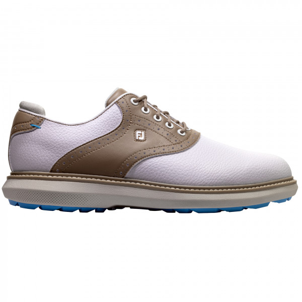 FootJoy Traditions Spikeless 2024 Herren Golfschuhe, Weiß / Braun