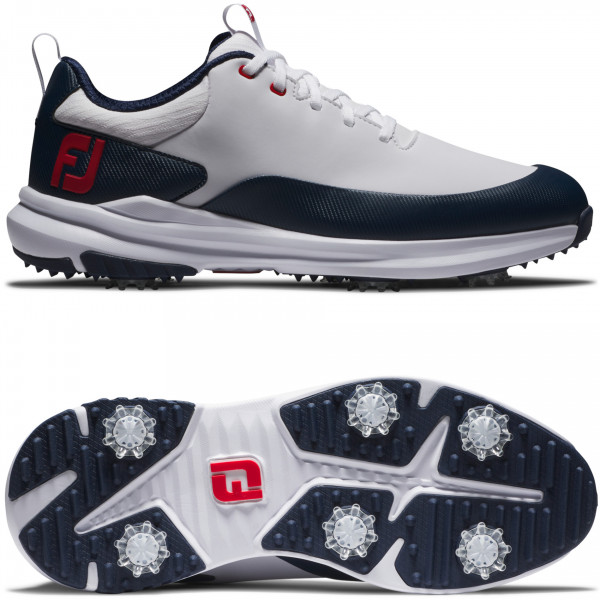 FootJoy Tour Rival Herren Golfschuhe, Weiß / Navy / Rot