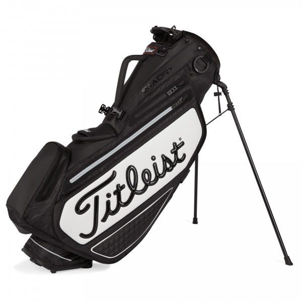 Titleist 2025 Premium Tour Staff StaDry Waterproof Standbag, Weiß / Schwarz