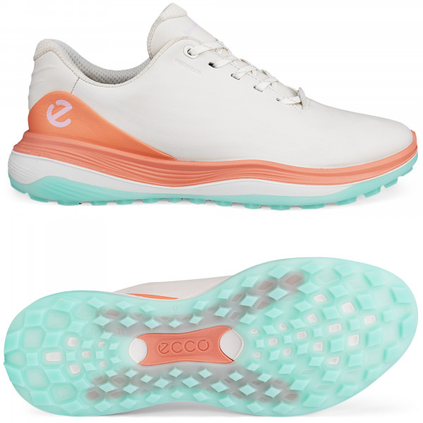 Ecco LT1 Damen Golfschuhe, Weiß / Coral