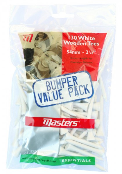 Masters Holztees, 130 Stück, 2 1/8", weiss