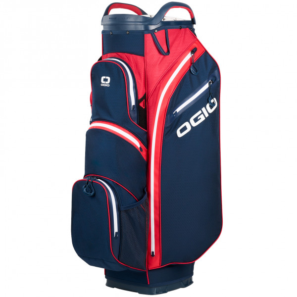 Ogio 2025 All Elements Silencer Waterproof Cartbag / Golfbag, Red / White / Blue