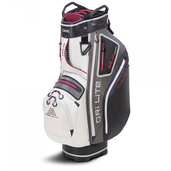Big Max Dri Lite Tour Waterproof Cartbag, Weiß / Grau / Schwarz / Merlot