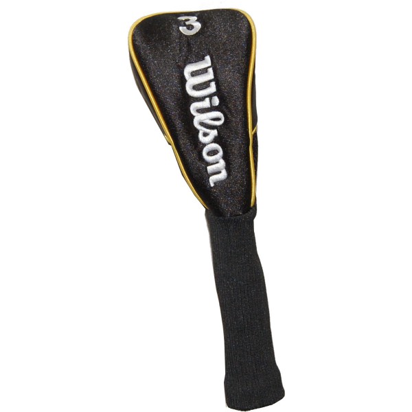 Wilson Fairwayholz # 3, Schlägerhaube / Headcover, Schwarz / Gelb
