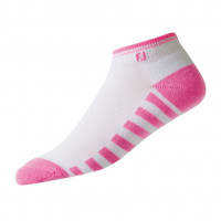 FootJoy Damen Golf Socken ProDry Sportlet, Weiß / Pink gestreift, 1 Paar