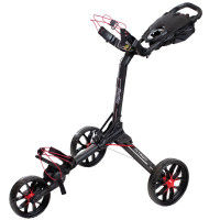 Bag Boy NITRON Auto-Open 3-Rad Golftrolley, Schwarz / Rot
