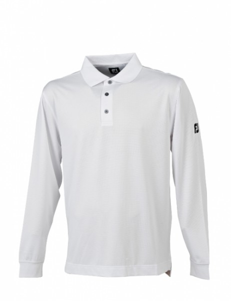 FootJoy Performance Herren Langarm Golfshirt, Weiß, Größe XL