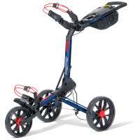 Bag Boy Slimfold 3-Rad Golftrolley, Navy / Rot