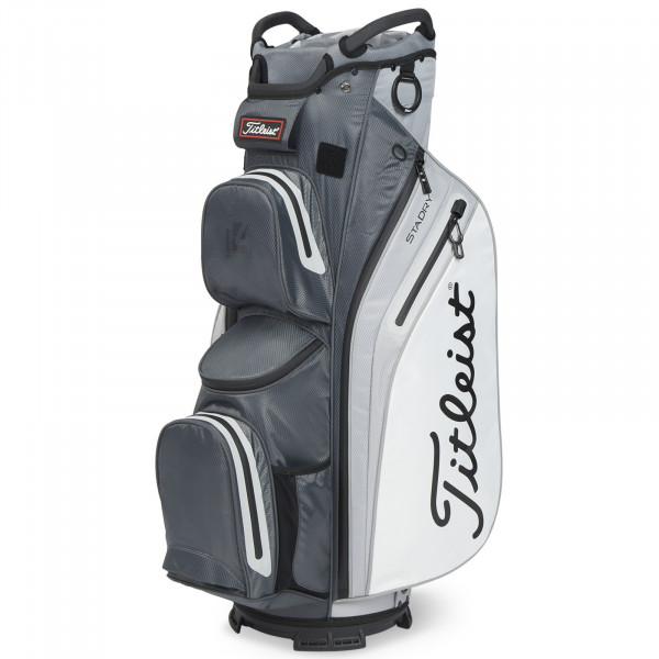 Titleist 2026 Cart 14 StaDry Waterproof Cartbag, Dunkelgrau / Grau / Weiß