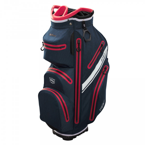 Wilson Staff EXO Dry Waterproof Cartbag, Navy / Rot / Weiß
