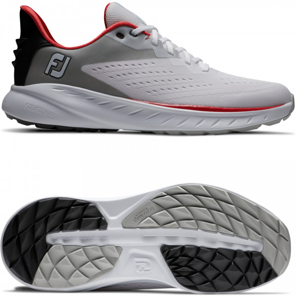 FootJoy Flex XP Herren Golfschuhe, Weiß / Grau / Rot