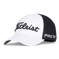 Titleist Tour Performance Mesh Herren Cap, Weiß / Schwarz