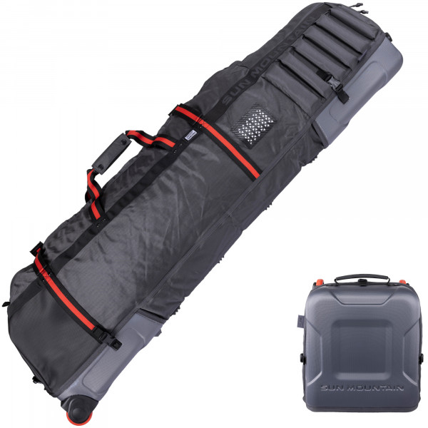 Sun Mountain 2026 KUBE Travelcover / Golf Reisetasche, Steel / Black / Rush Red
